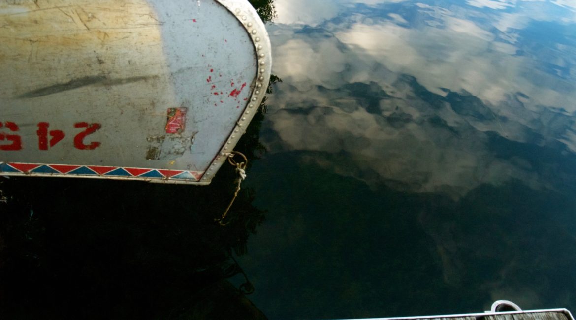 Deer Lake Improvement Association canoe on the dock